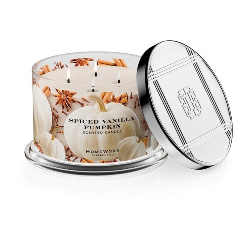 HomeWorx by Slatkin & Co Spiced‎ Vanilla Pumpkin Scented Candle 18oz Jar New
